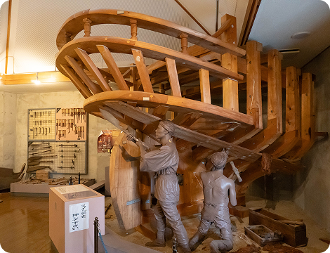 石船のジオラマ